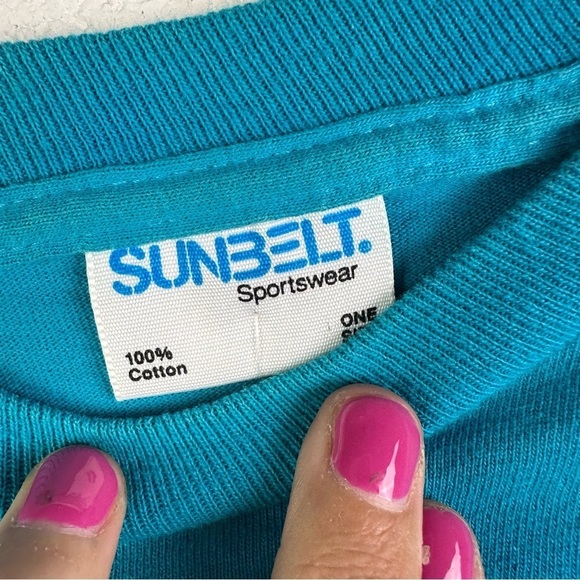 Vintage 80s Sunbelt Sportswear Fringe Southwest T-Shirt Dress Western Bedazzled - Picture 8 of 8